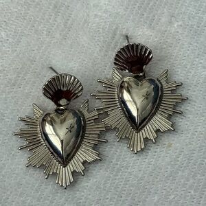Silver Heartburst Earrings